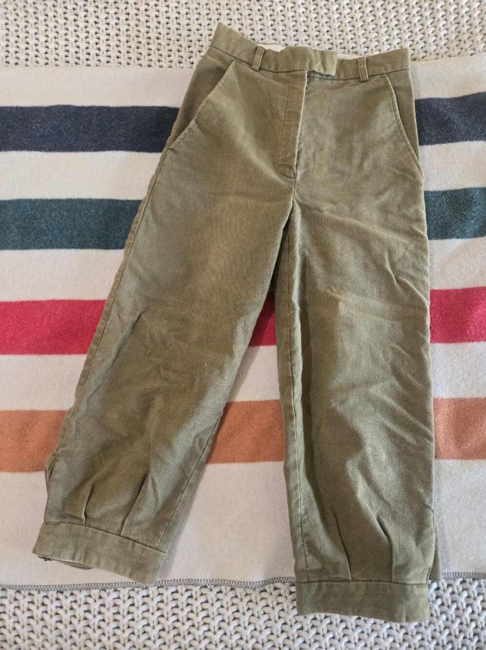 Barbour Olive Green Ladies Moleskin Breeks